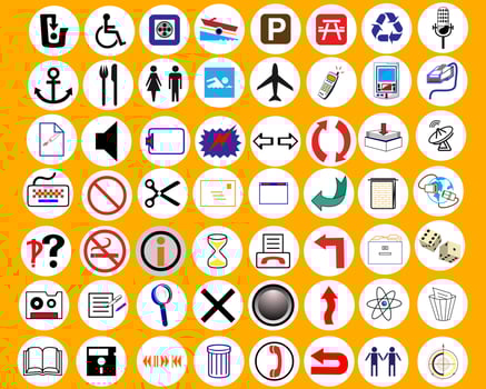 illustration signs of distinction on a yellow background vector