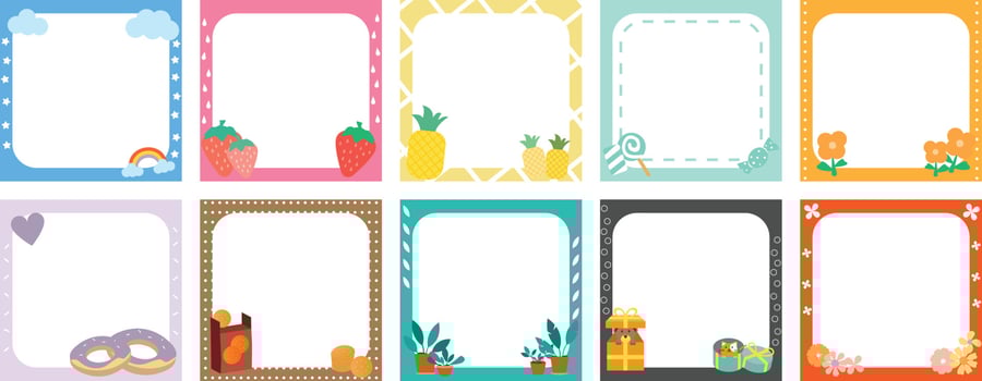 black space with cute photo frame illustration clipart for kids or worksheet vector