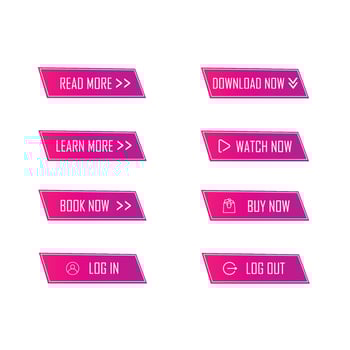 Set of trendy button for web, mobile app. Template navigation button menu. vector