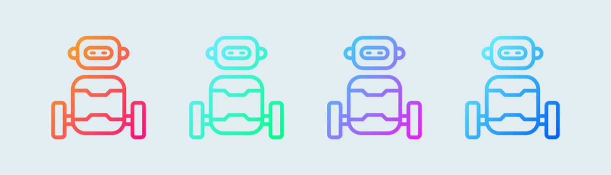 Robot line icon in gradient colors. Artificial intelligence signs vector illustration.