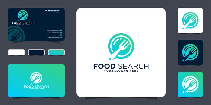 food search logo design inspiration and business card inspiration vector