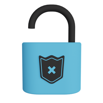 Secure Lock Open 3D Illustration png