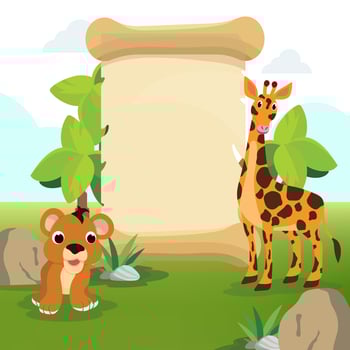 Cute animals in Zoo, Placards and banner in zoos Design for banner, layout, annual report, web, flyer, brochure, ad. vector