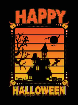 Halloween horror vintage t-shirt design, scary print template vector graphics, high-quality typography illustration shirt design