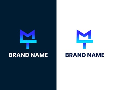 letter t and m modern logo design template vector