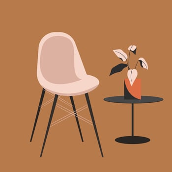 Flat illustration of interior room vector