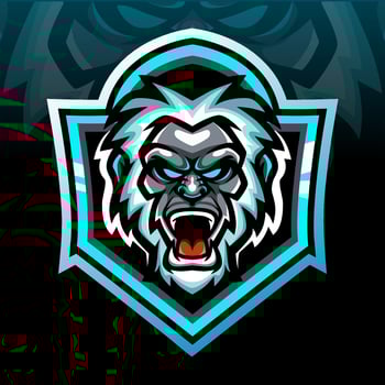 Yeti head mascot. esport logo design vector