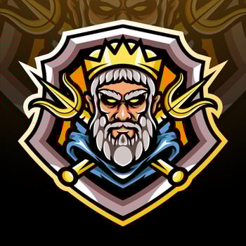 poseidon mascot. esport logo design vector