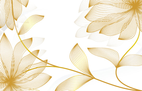 White And Gold Luxury Line Flower vector