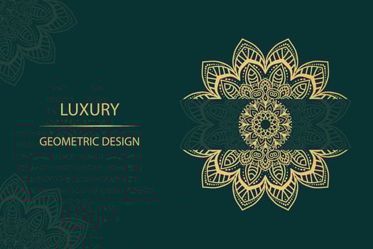 Luxury gold mandala background for wedding invitation, book cover. Arabesque islamic background Pro Vector