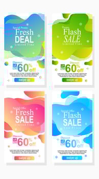 abstract modern sale banner design for social media advertisement stories with abstract shape vector