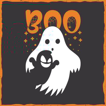 Halloween scary party boo pumpkin ghost illustration elements decoration printing quote retro vintage t-shirt svg design vector