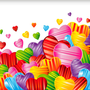 Vector Valentine's day background with striped pattern hearts , design illustration.