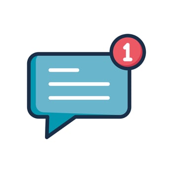 colorful bubble speech icon in trendy flat style vector