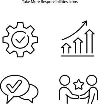 responsibility icon set isolated on white background. responsibility icon thin line outline linear responsibility symbol for logo, web, app, UI. responsibility icon simple vector