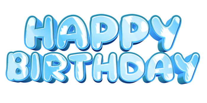 Happy birthday text lettering png
