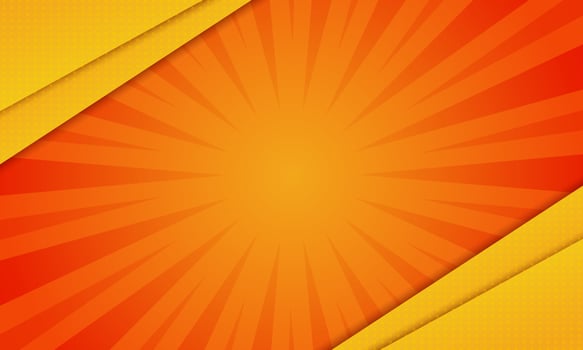Yellow Burst vector background. Cartoon sun light Background. Yellow comic background