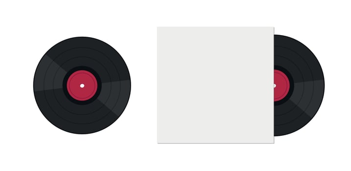 Music vinyl disc cover mockup. vector