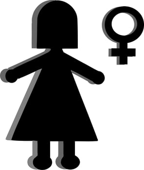 woman and symbol vector