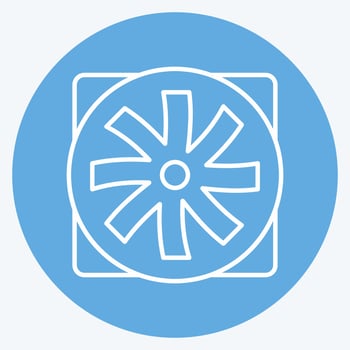 Icon Fan. suitable for Computer Components symbol. blue eyes style. simple design editable. design template vector. simple illustration vector