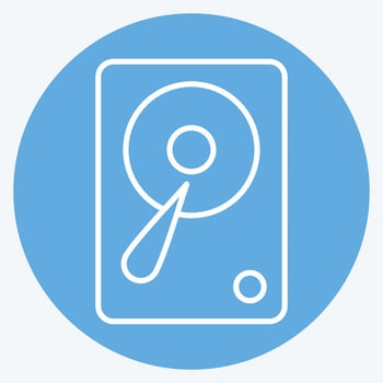 Icon Hardisk. suitable for Computer Components symbol. blue eyes style. simple design editable. design template vector. simple illustration vector