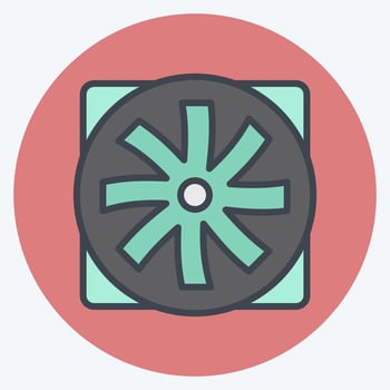 Icon Fan. suitable for Computer Components symbol. color mate style. simple design editable. design template vector. simple illustration vector