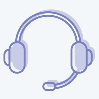 Icon Headphone. suitable for Computer Components symbol. two tone style. simple design editable. design template vector. simple illustration vector