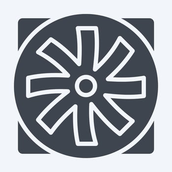 Icon Fan. suitable for Computer Components symbol. glyph style. simple design editable. design template vector. simple illustration vector