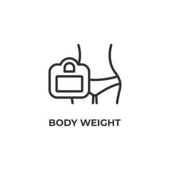Vector sign of body weight symbol is isolated on a white background. icon color editable.