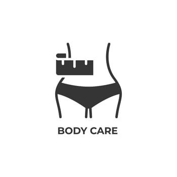 Vector sign of body care symbol is isolated on a white background. icon color editable.
