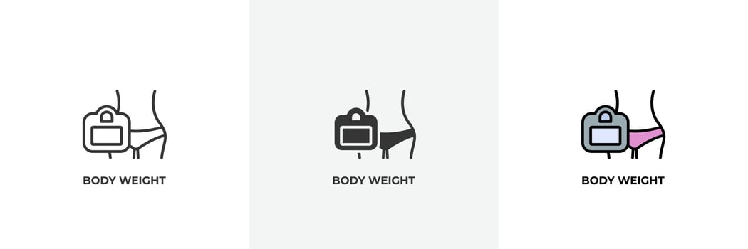 body weight icon. Line, solid and filled outline colorful version, outline and filled vector sign. Idea Symbol, logo illustration. Vector graphics