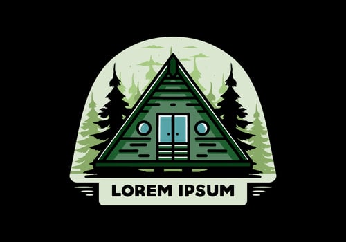 Triangle wood cabin illustration design vector