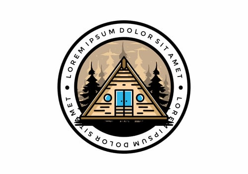 Triangle wood cabin illustration design vector