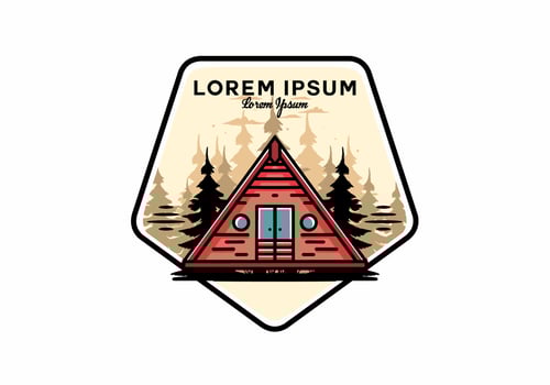 Triangle wood cabin illustration design vector