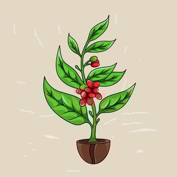 illustration vector of coffee tree perfect for print,poster,etc