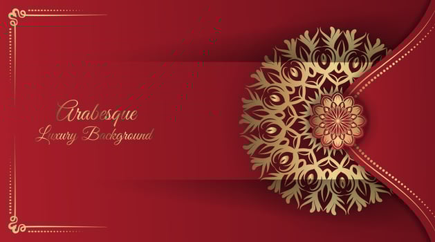 Arabesque luxury background  round gold decoration vector