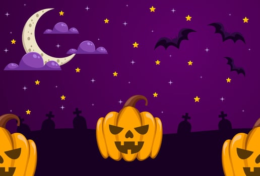 happy halloween background design in purple color for covers, banners and more. vector