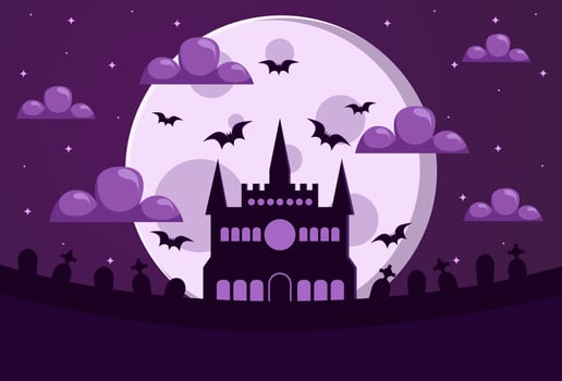 happy halloween background design in purple color for covers, banners and more. vector