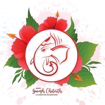 Hindu god lord ganesha festival holiday card background vector