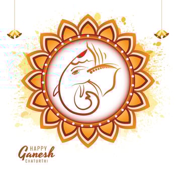 God ganesha illustration for happy ganesh chaturthi card background vector