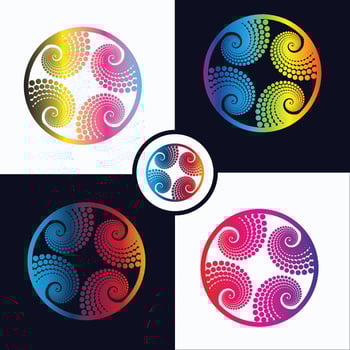 colorful dots swirl abstract illustration, artistic free style symbol, design element. vector