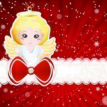 Christmas background with christmas decor elements, vector illustration.