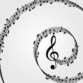 Vector music  background melody, notes, key.