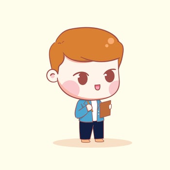 Cute Young Man Go To Work vector