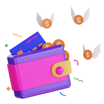 3d business wallet finance illustration png