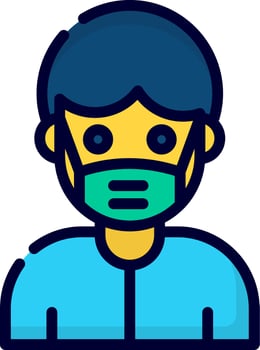wearing face mask icon, healthcare and medical icon. vector