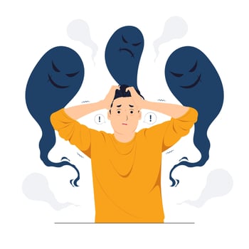 Schizophrenia post traumatic stress mental disorder concept illustration vector