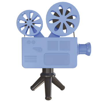 retro blue 3d cinema projector png