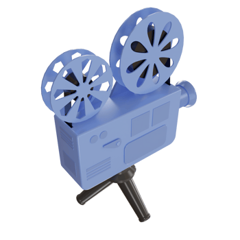 retro blue 3d cinema projector png