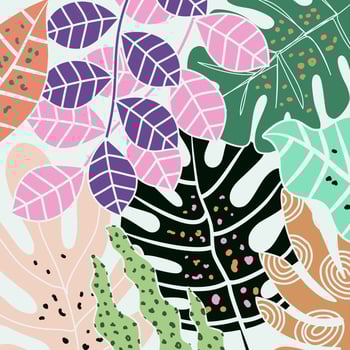 Minimalist Tropical Jungle Fresh Foliage vector